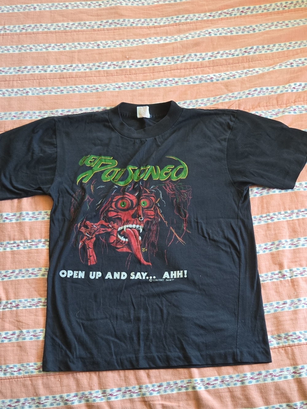 Vintage Single-stitch Poison "Open Up and Say...Ahh!" Concert Tee - Black